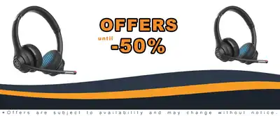 JLab Go Work Wireless Headsets 45+ Playtime Bluetooth Headphones